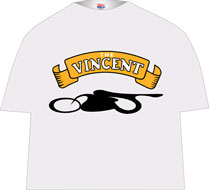 VINCENT Tee shirt (retro/deco scroll logo)